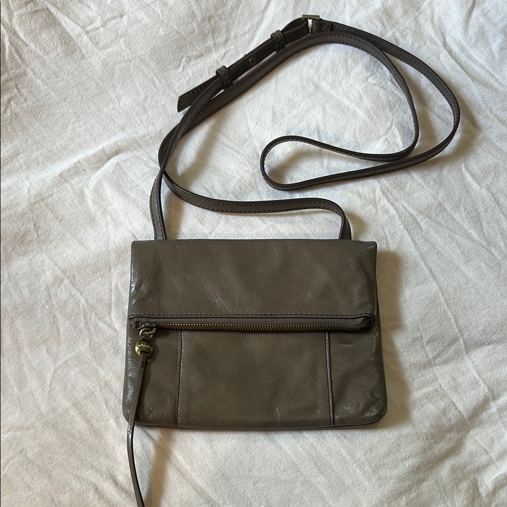 HOBO Brown Leather Crossbody Bag with Flap Design